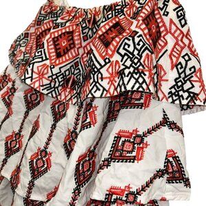 caroline constas tiered bohemian all embroidered floral ukrainian skirt M